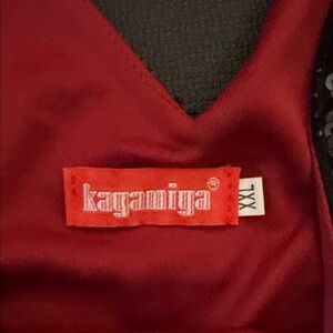 Women's Flapper Dress black overlay with maroon lining size xxl